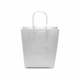 Sac cabas argent à poignées torsadées 23 x 12 x 30 cm - par 50