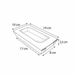 Barquette carton kraft ingraissable avec fenêtre 480 ml - par 400
