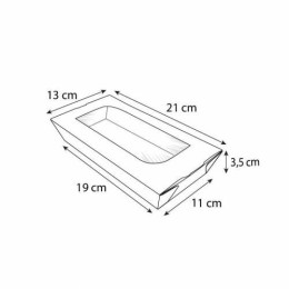 Barquette carton kraft ingraissable avec fenêtre 730 ml - par 300