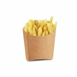 Petit étui à frites kraft brun en carton 250 ml - par 600