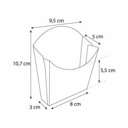 Petit étui à frites kraft brun en carton 250 ml - par 600