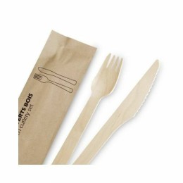 Kit couverts jetable bois 2 en 1 - par 100