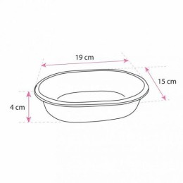 Barquette noire micro-ondable ovale 700 ml - par 280