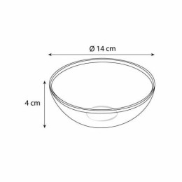 Petit saladier plastique transparent 14 cm avec bord argent - par 8