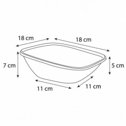 Saladier carré biseauté pulpe de canne 750 ml - par 50