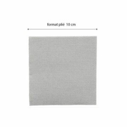 Serviette cocktail double point ouate grise 20 x 20 cm - par 100