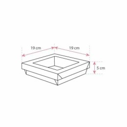 Barquette kraft brun ingraissable avec fenêtre 1000 ml - par 40