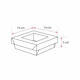 Barquette kraft brun ingraissable avec fenêtre 500 ml - par 50