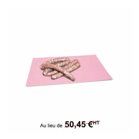Papier paraffiné 1 face rose 50 g/m² feuilles 66 x 50 cm - par 10 kg