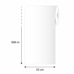 Papier paraffiné fibre recyclée 1 face blanc 50 gr/m² en bobine de 33 cm - par 10 kg