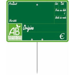 Etiquette pique inox Bio Primeur 15 x 10 cm - par 10