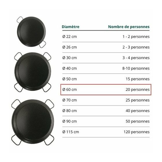 Plat à paëlla acier émaillé Garcima ø 60 cm