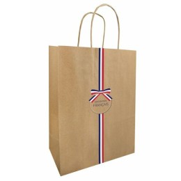 Sac kraft bleu blanc rouge 30 x 23 + 12 cm - par 50