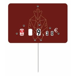 Étiquette Géotradi rouge volaille à roulettes 8 x 12 cm - par 10