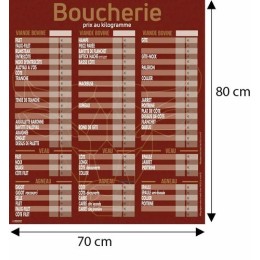 Tableau tarif boucherie Geotradi rouge