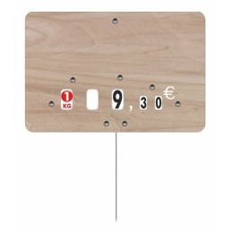 Étiquette Geotradi bois neutre à roulette pique 8 x 12 cm - par 10