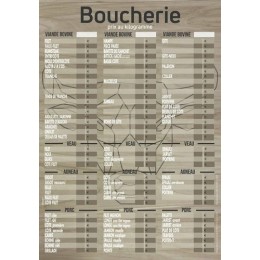 Tableau tarif Boucherie Geotradi bois