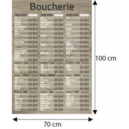 Tableau tarif Boucherie Geotradi bois