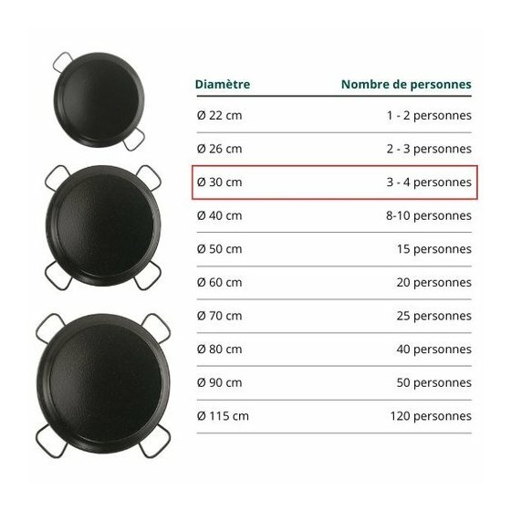 Plat à paëlla acier émaillé Garcima ø 30 cm