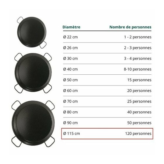 Plat à paëlla acier émaillé Garcima ø 115 cm