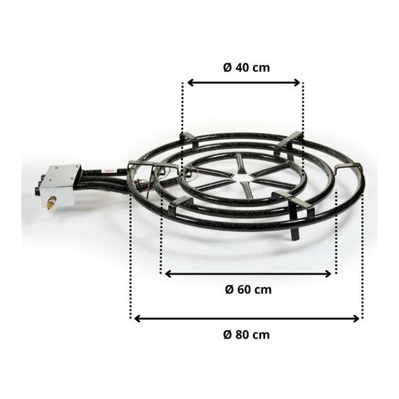 Réchaud à paella ø 80 cm avec thermocouple et piètement Garcima