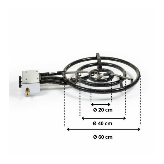 Réchaud à paella Pro ø 60 cm avec thermocouple et piètement Garcima