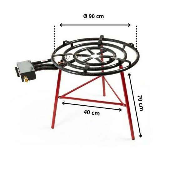 Réchaud à paella ø 90 cm avec thermocouple et piètement Garcima