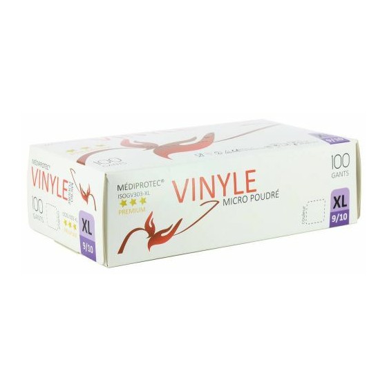 Gant vinyle blanc 9/10 XL - par 100