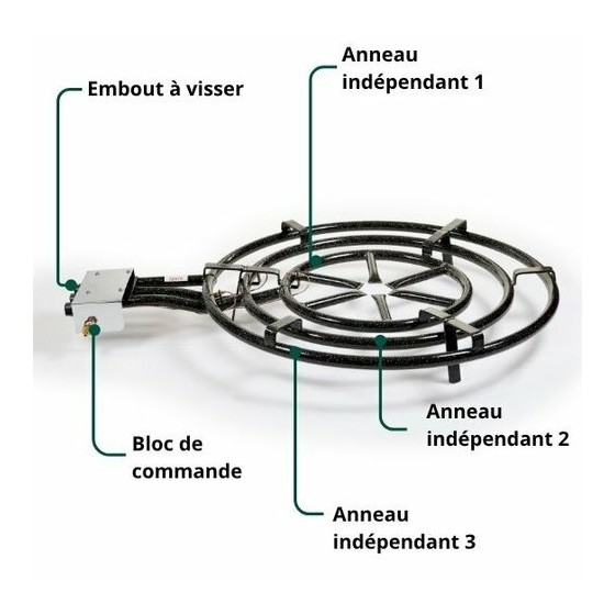 Réchaud à paella ø 80 cm avec thermocouple et piètement Garcima