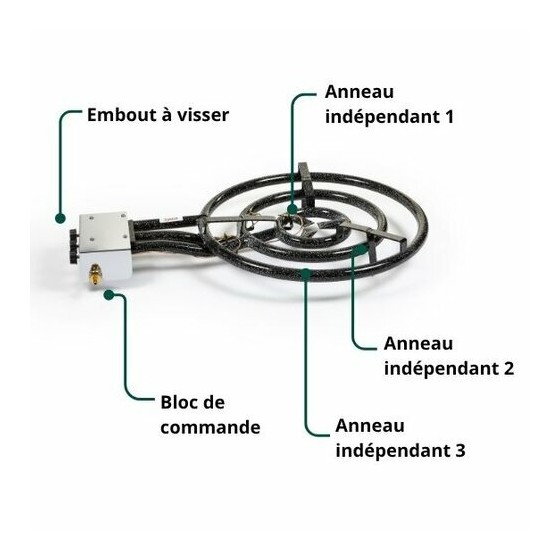 Réchaud à paella Pro ø 60 cm avec thermocouple et piètement Garcima
