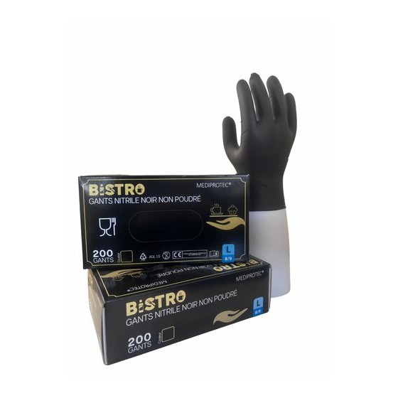 Gant nitrile noir L - par 200