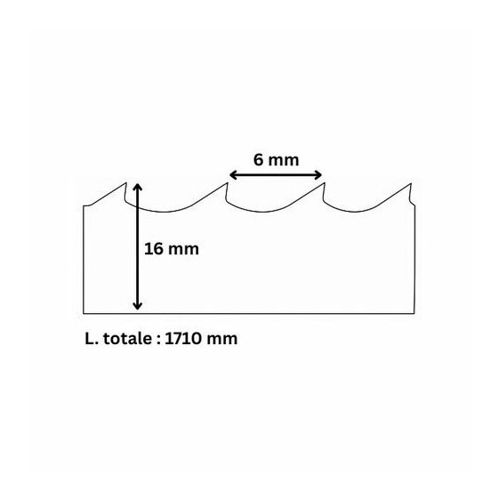 Lame de scie à os 16 x 1710 mm denture 6 mm - par 5