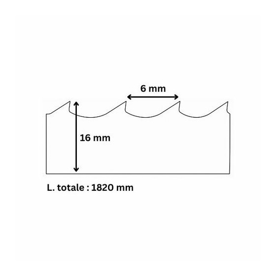 Lame de scie à os 16 x 1820 mm denture 6 mm - par 5