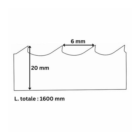 Lame de scie à os 20 x 1600 mm denture 6 mm - par 5