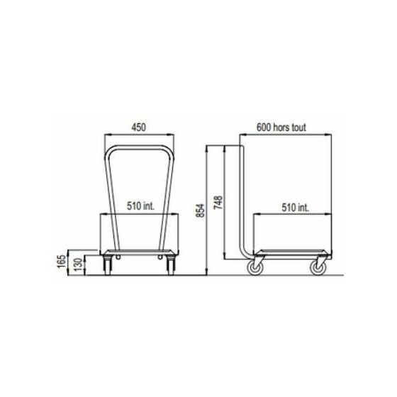Porte-casiers inox avec poignées