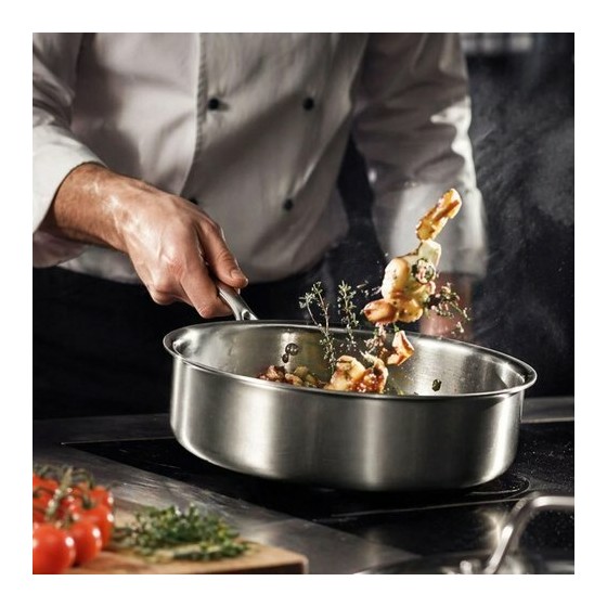 Sauteuse Triply inox avec couvercle en verre 24 cm