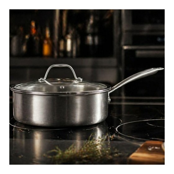 Sauteuse Triply inox avec couvercle en verre 24 cm