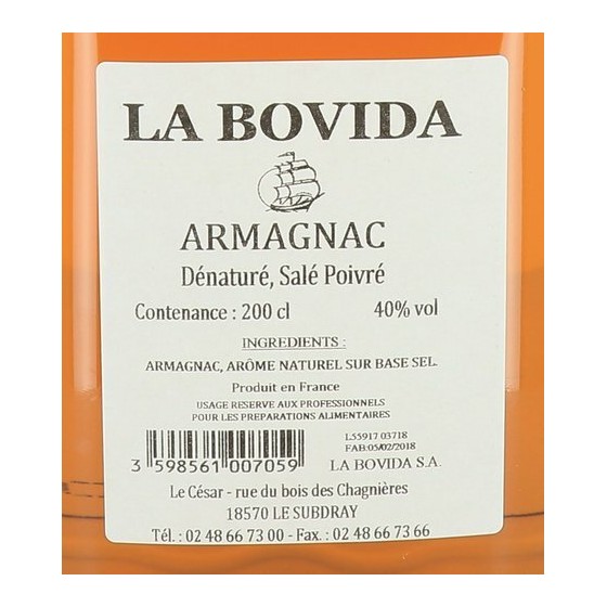 Armagnac 40° dénaturé - par 2 L