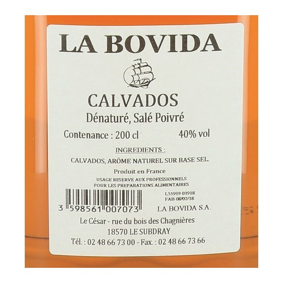 Calvados 40° dénaturé - par 2 L