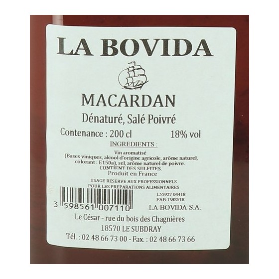 Macardan 18° dénaturé - par 2 L
