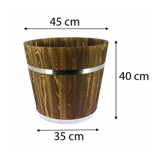 Tonneau Fustel pin effet brûlé ø 45 x 40 cm - par 2