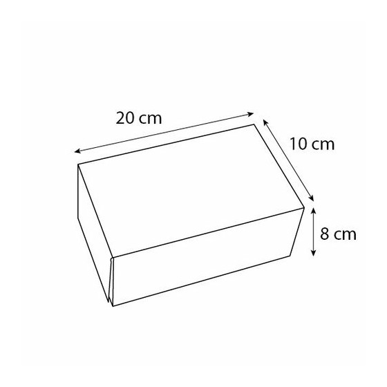 Boîte pâtissière en carton 20 x 10 x 8 cm - par 50