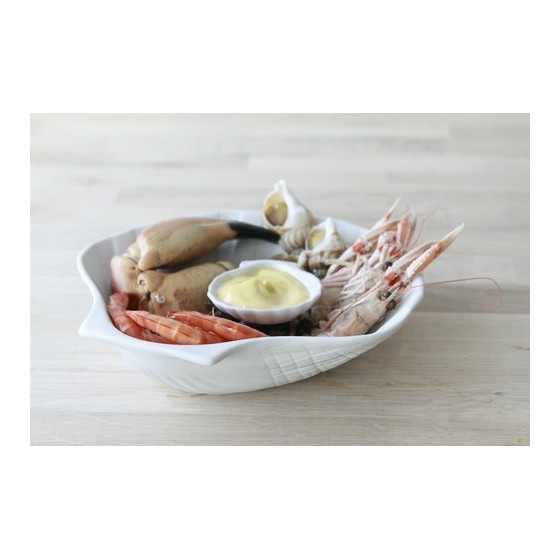 Plat coquille St Jacques céramique non émaillée 80 cl - par 16