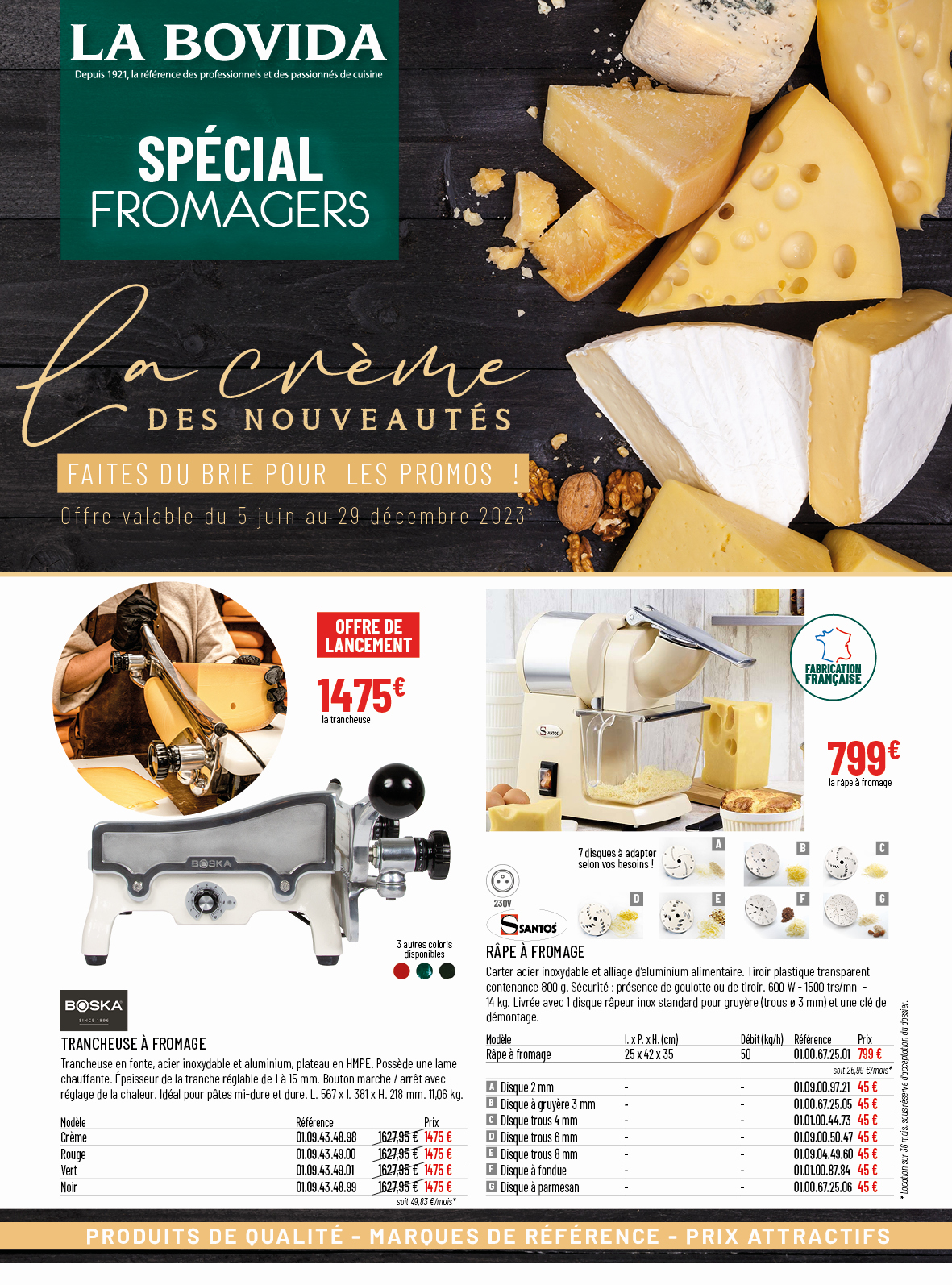 Livret spécial fromagers