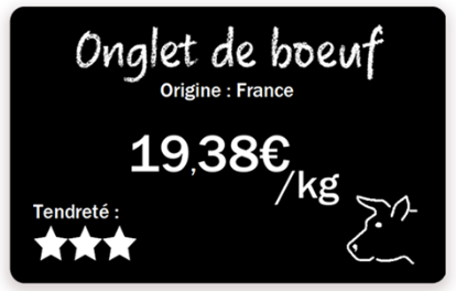 Etiquette onglet de boeuf