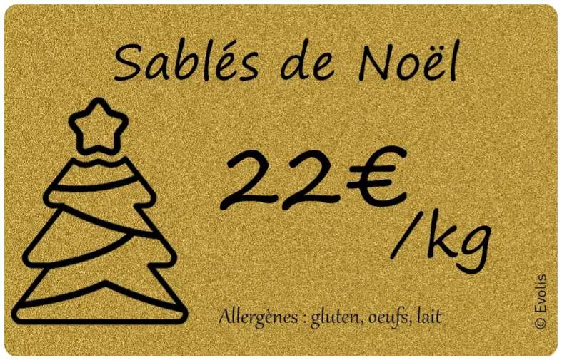 Etiquette boulangerie or