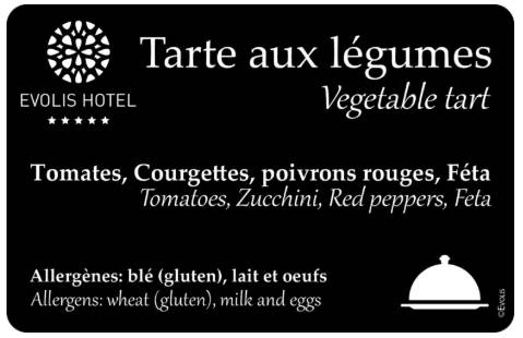 Etiquette restauration noire