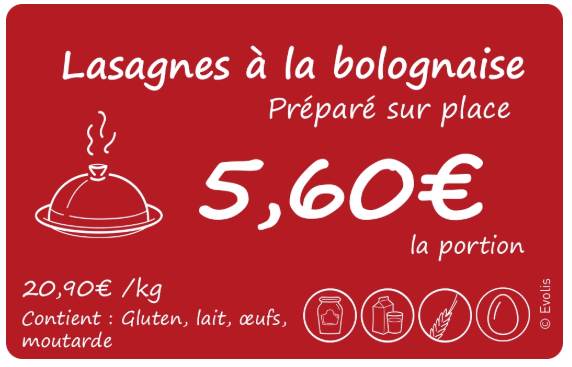 Etiquette restauration rouge