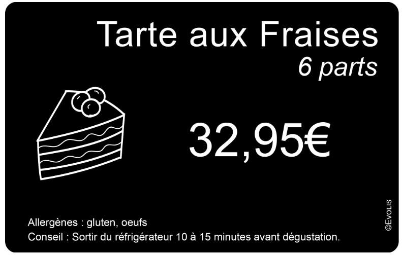 Etiquette boulangerie noire