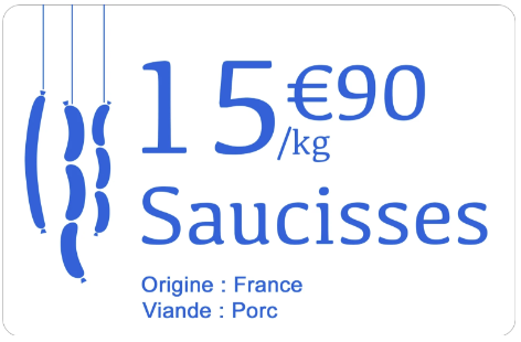 Etiquette boucherie blanche